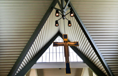 Low angle view of ceiling of building