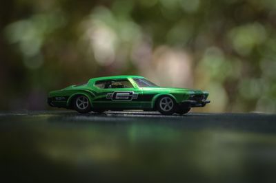 Green muscle car