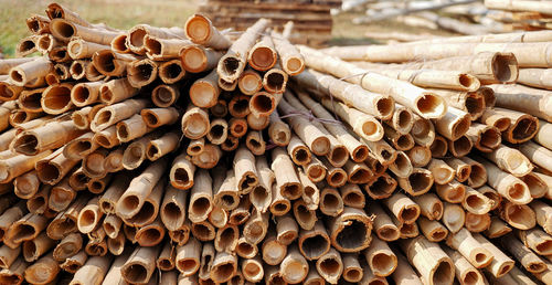 Beautiful wood kept in pattern creating a nice background, storage place for wood logs, stack of log