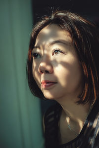 Close-up portrait of a young woman