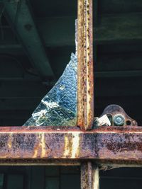 Close-up of damaged metal