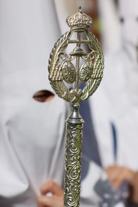 Close-up of holy stick during holy friday procession