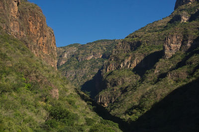 Scenic view of mountains against clear sky