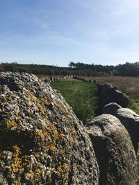 Scenic view of land against sky