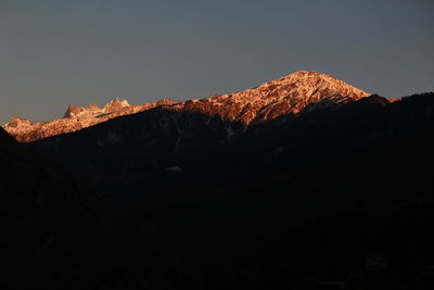 Scenic view of mountains against clear sky