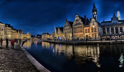 Illuminated city at night