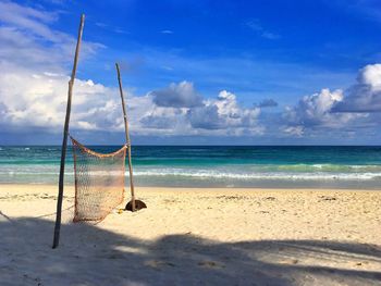 Scenic view of beach against sky