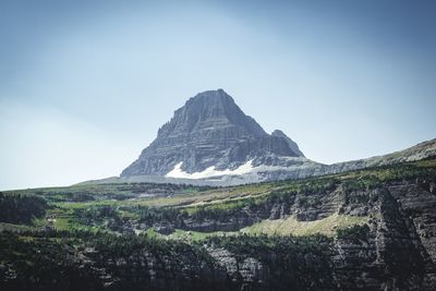 Scenic view of mountains against clear sky