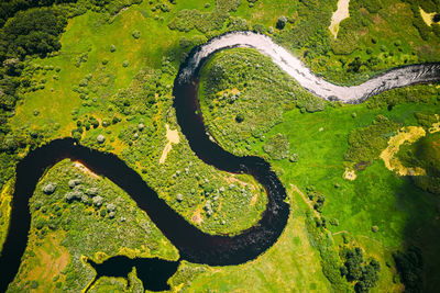 High angle view of road