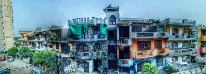 Low angle view of buildings against sky