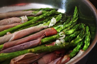 High angle view of vegetables in bowl