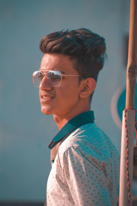 Portrait of young man looking away