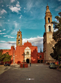 View of historic building against sky in city