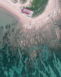 High angle view of beach