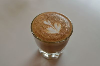 High angle view of coffee on table