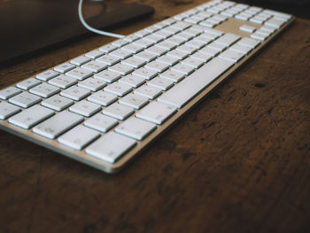 High angle view of laptop on table