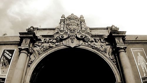 Low angle view of historic building against sky