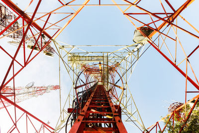 Directly below shot of television tower against clear sky