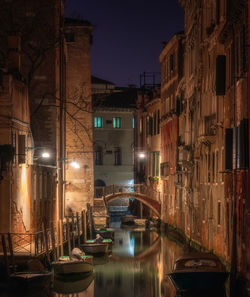 Venice italy canals at night