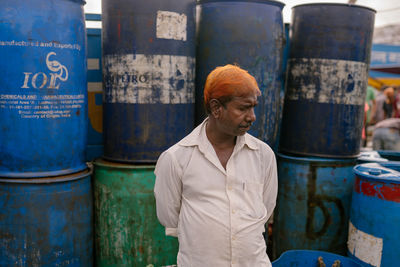 A portrait of fisher man in fishery ghat in chittagong 