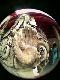 Close-up of carving on wall