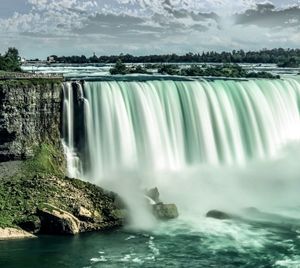 Scenic view of waterfall