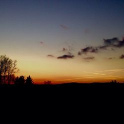 Silhouette landscape at sunset