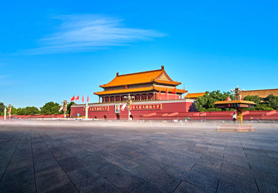 View of temple against blue sky