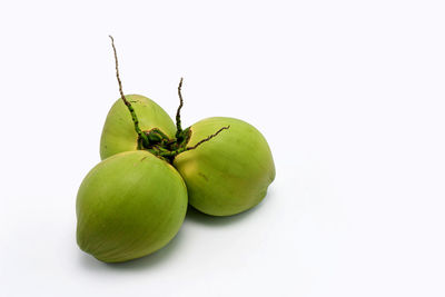 Close-up of apple against white background