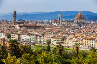 View of the beautiful city of florence from michelangelo square