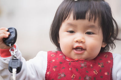 Close-up portrait of cute baby