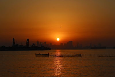 View of sea at sunset