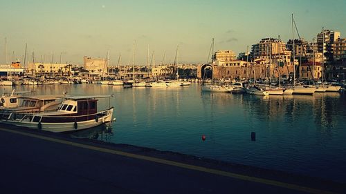 Boats in harbor