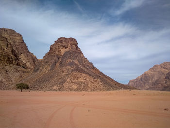 Scenic view of desert against sky