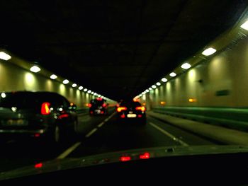 View of road at night