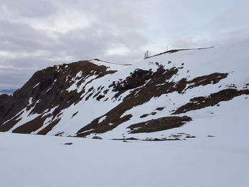 Scenic view of snowcapped mountain against sky