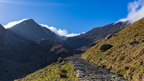 Scenic view of mountains against sky