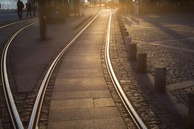 High angle view of railroad station platform