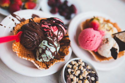 Close-up of dessert in plate