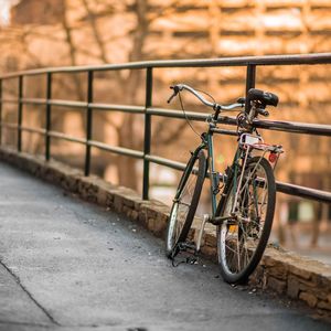 Bicycle parked on footpath