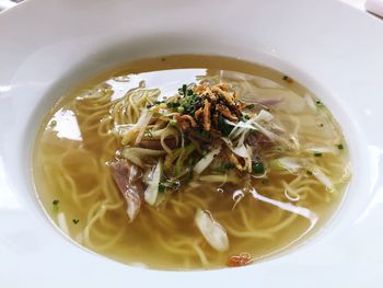 Close-up of soup in bowl