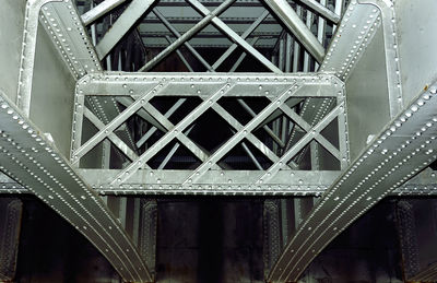 Low angle view of metal bridge