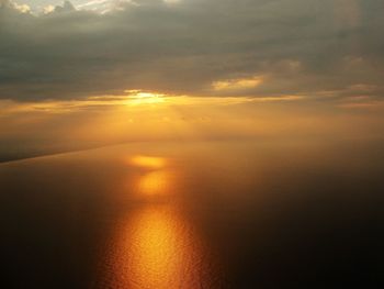 Scenic view of sunset over sea