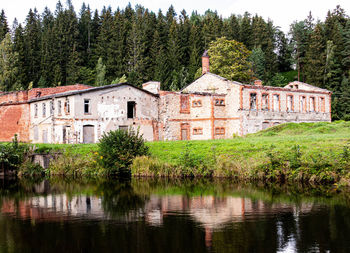 An old paper mill that has now collapsed and been abandoned. 