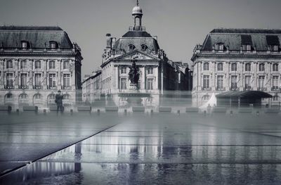 Reflection of buildings in city