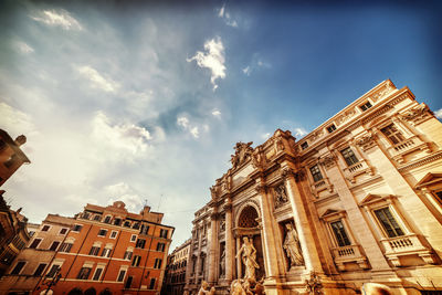 Low angle view of historical building against sky