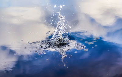 High angle view of bubbles in sea