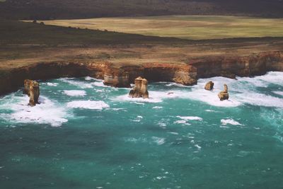 Aerial view of coastline