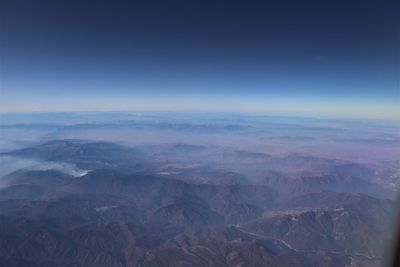 Aerial view of dramatic landscape