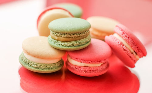 Close-up of macaroons on table